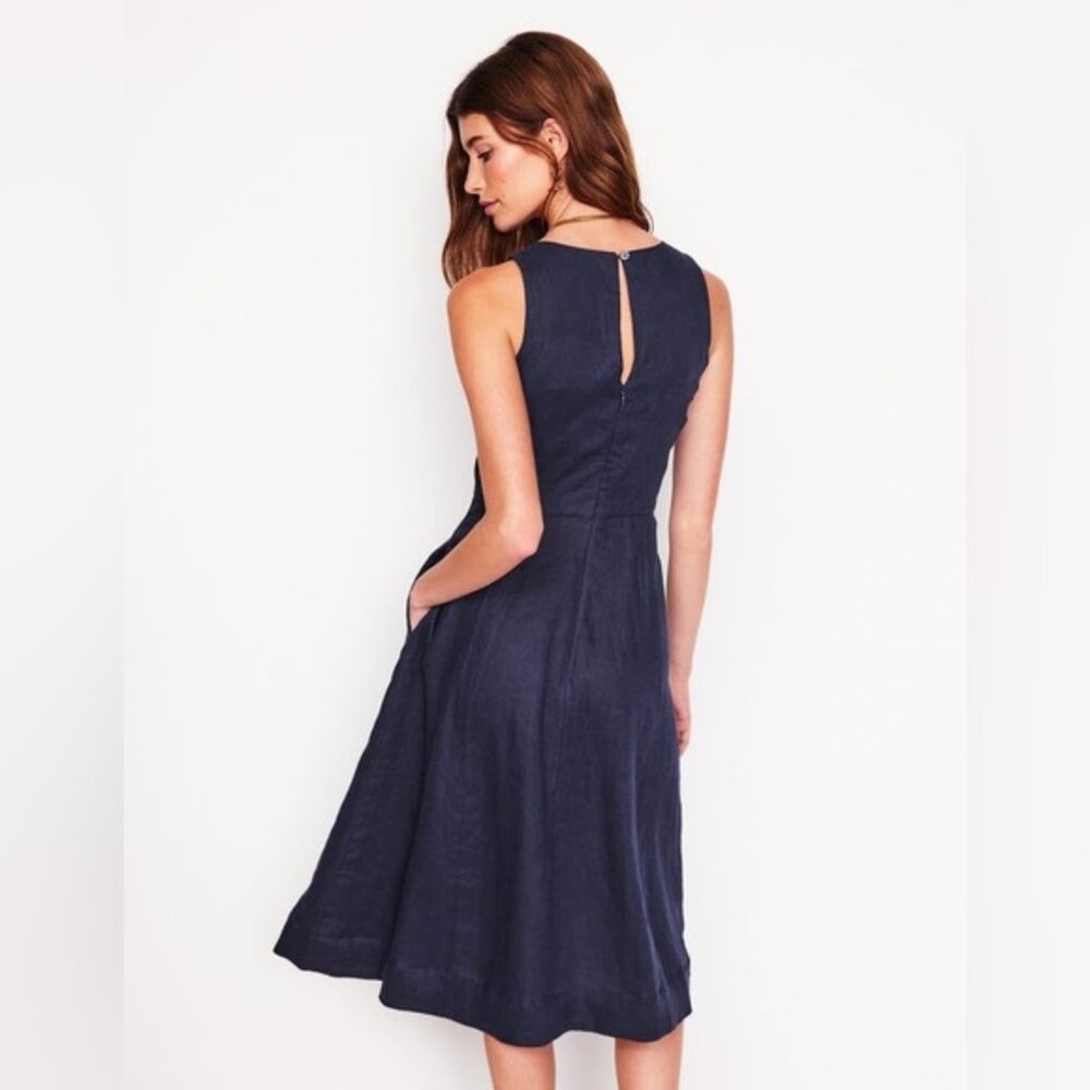 Size 12P Boden Carla Linen Midi Dress